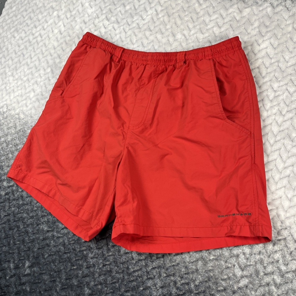 Columbia PFG Shorts Swim Shorts Men's M Solid Red Pockets Mesh Lining